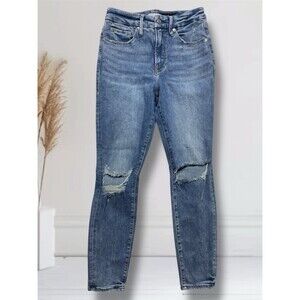 Good American GLCI03T Ankle Skinny Women's Size 8/29 High-Rise Distressed Jeans